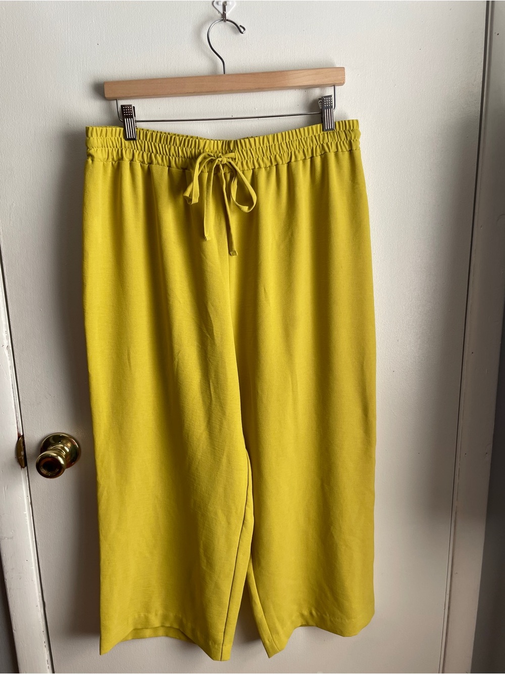 Rafaella Bright Yellow Wide-Leg Drawstring Pants